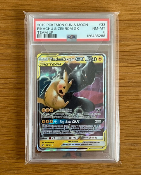Pokémon PSA Graded 8 Pikachu & Zekrom GX English #33